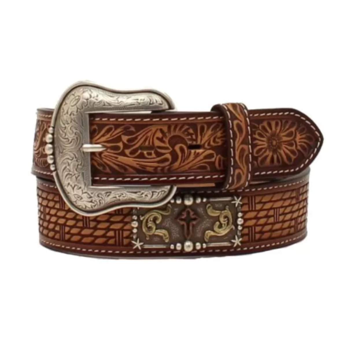 Ceinture Western Uomo 3D Belt Company Conchos Cross
