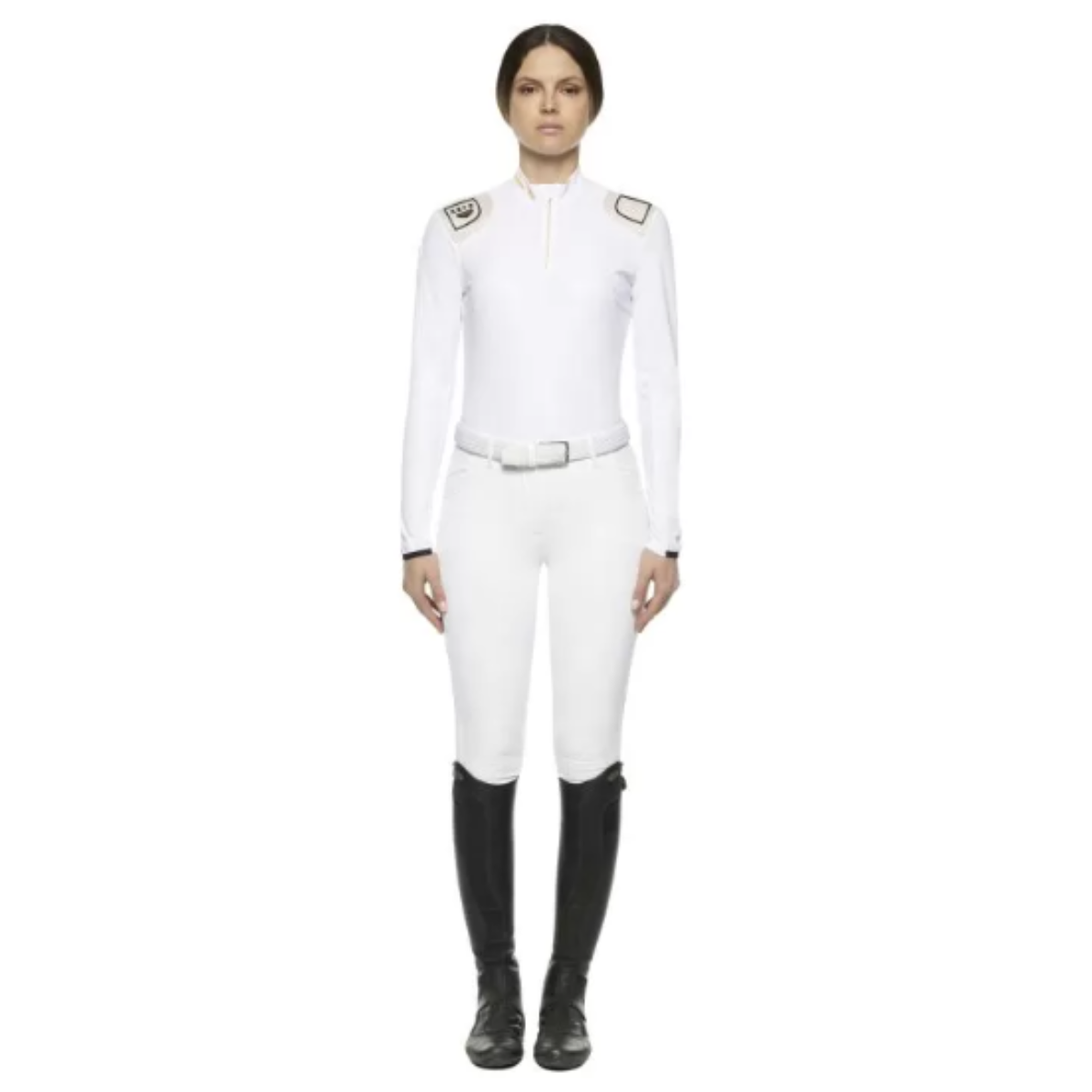 Polo Concours Femme Cavalleria Toscana R-Evo Epaulet Manches Longues
