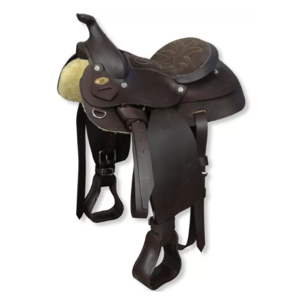 Selle poney Western Silver Horse Montana - Marron