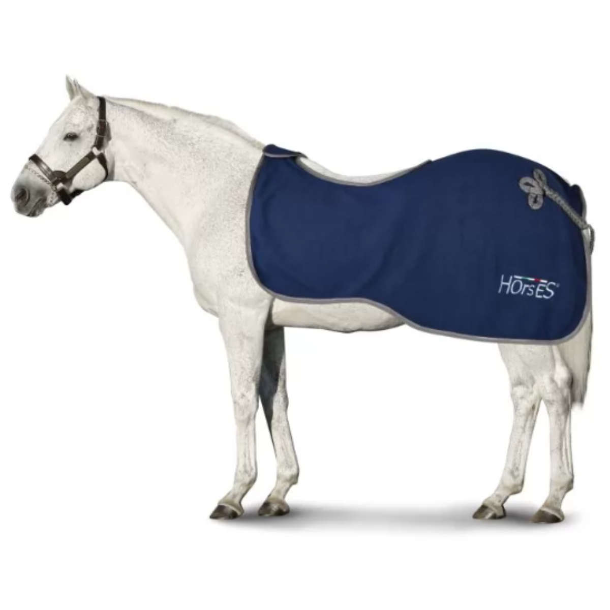 Couvre-reins Polaire "Firenze" Bleu/Gris