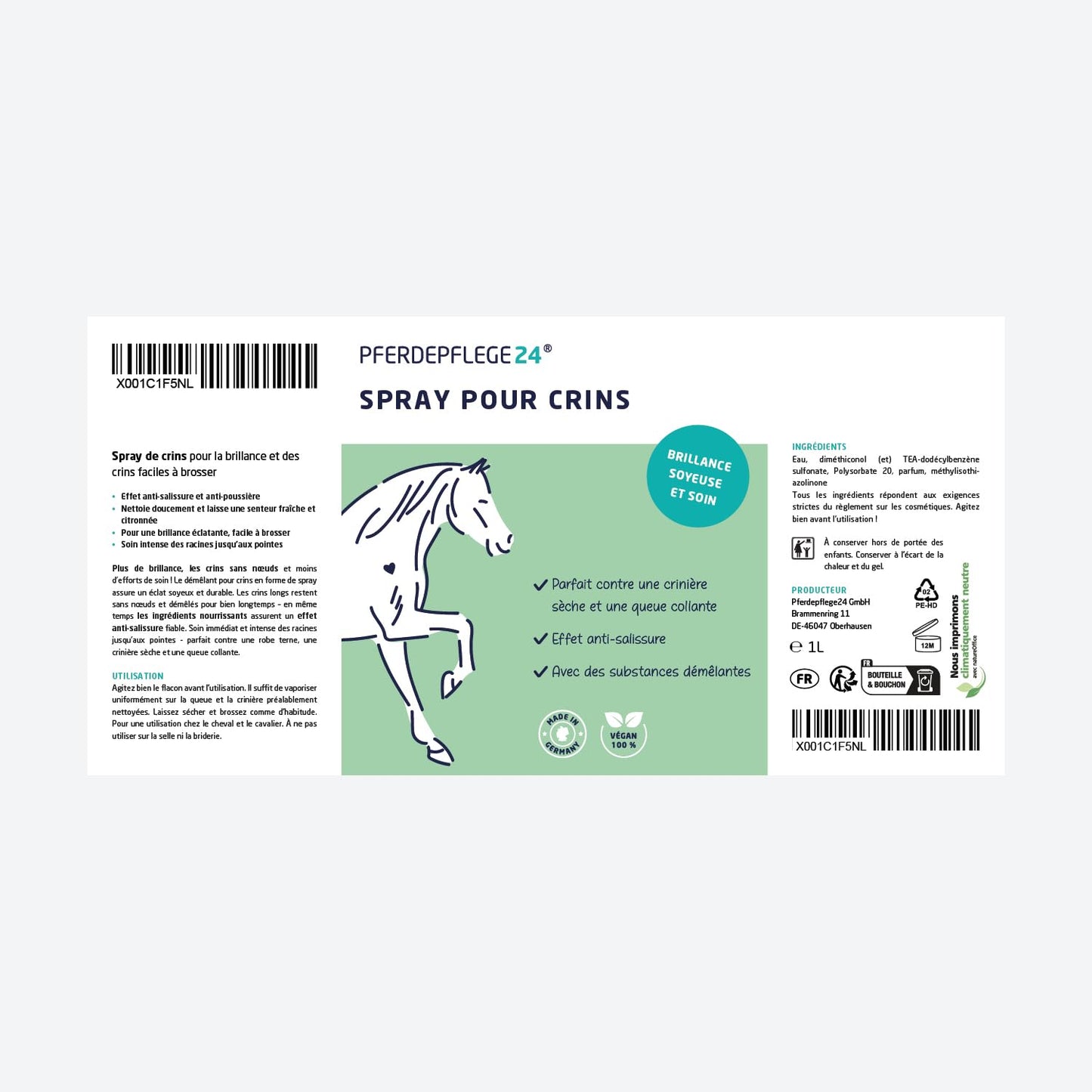 Spray de crins pour Chevaux