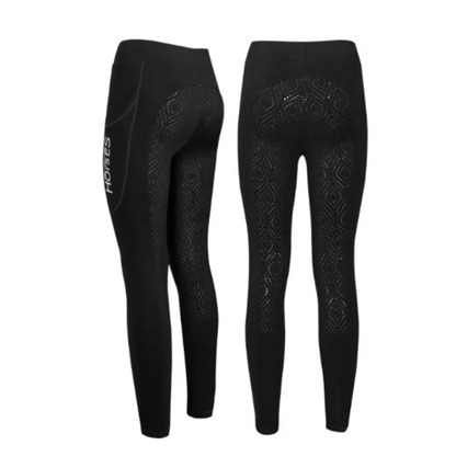 Leggings femme Horses equitation Nadine - Noir