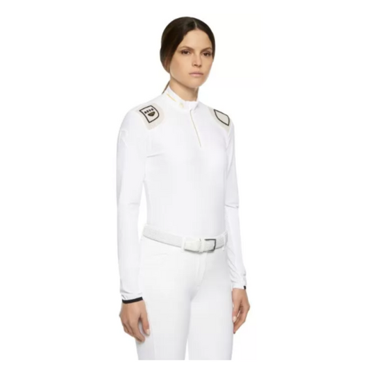 Polo Concours Femme Cavalleria Toscana R-Evo Epaulet Manches Longues