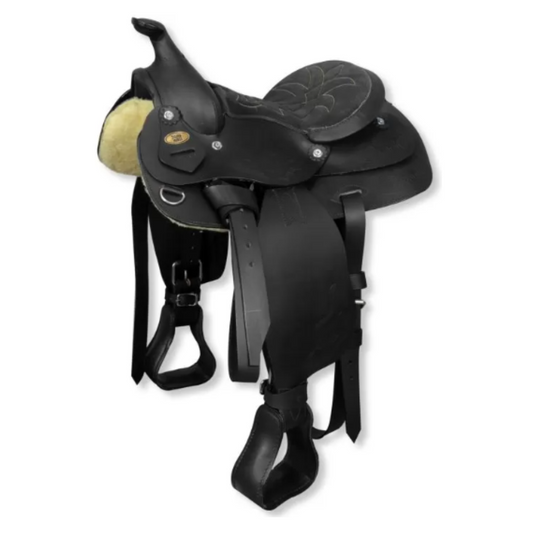 Selle poney Western Silver Horse Montana - Noir