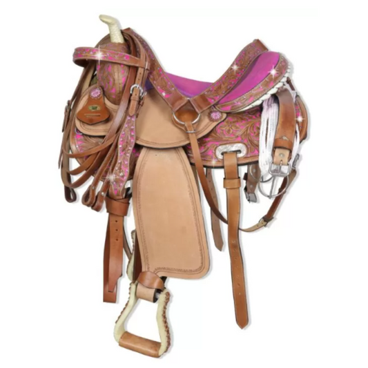 Selle Western 15" Silver Horse Georgia - Bleu ou Rose
