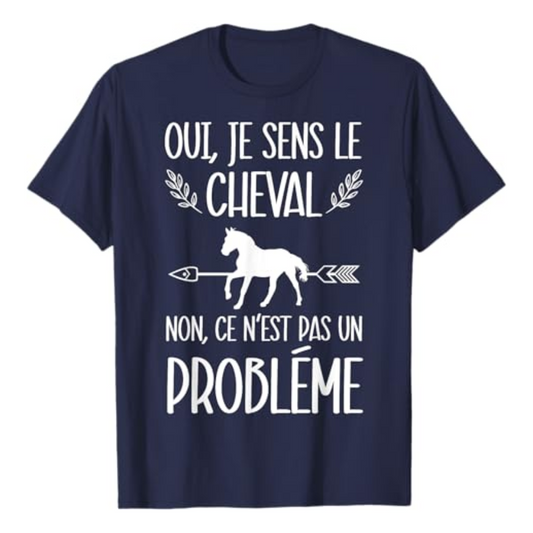 T-shirt : Je sens le cheval - Bleu Marine
