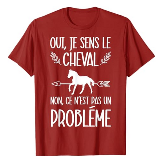 T-shirt : Je sens le cheval - Canneberge