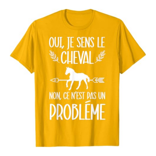 T-shirt : Je sens le cheval - Jaune