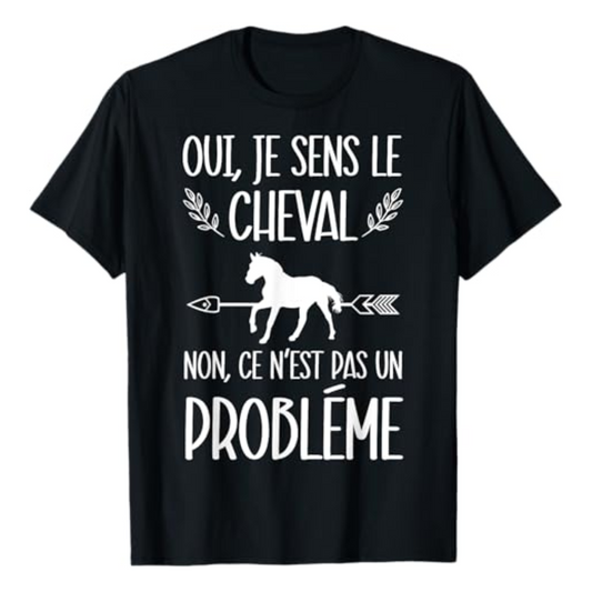 T-shirt : Je sens le cheval - Noir