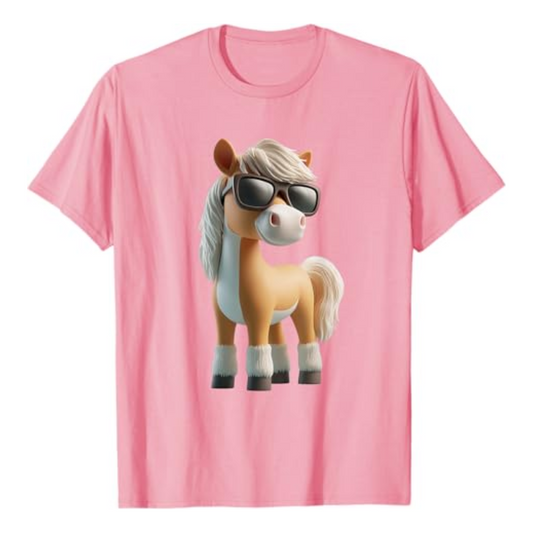 T-shirt : Poney lunettes - Citron