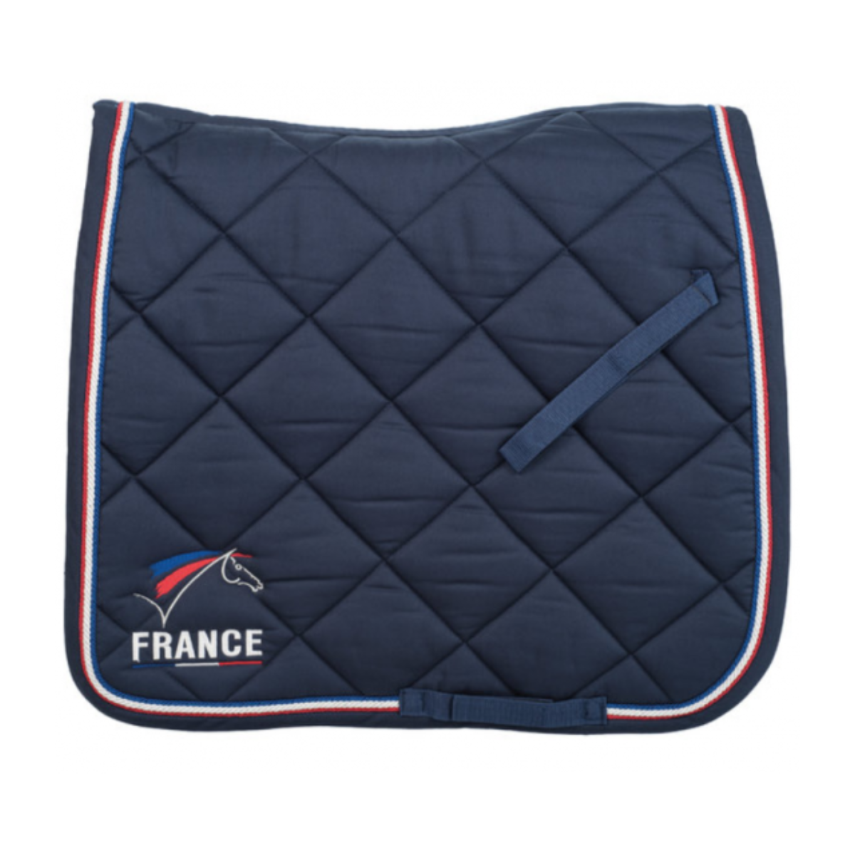 Tapis de selle navy FFE trois cordelettes dressage