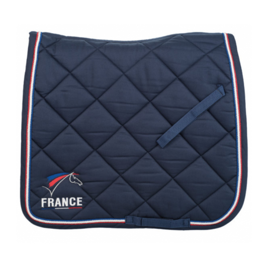 Tapis de selle navy FFE trois cordelettes dressage