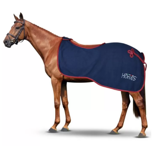 Couvre-reins Polaire "Firenze" Bleu/Bordeaux